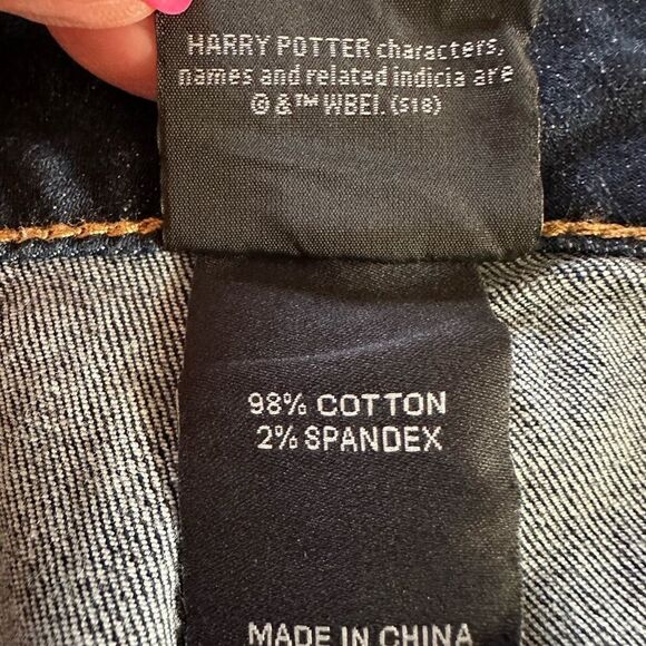 Harry Potter Denim Jean Shorts with Patches Dark Wash Plus Size 14 - Picture 11 of 12